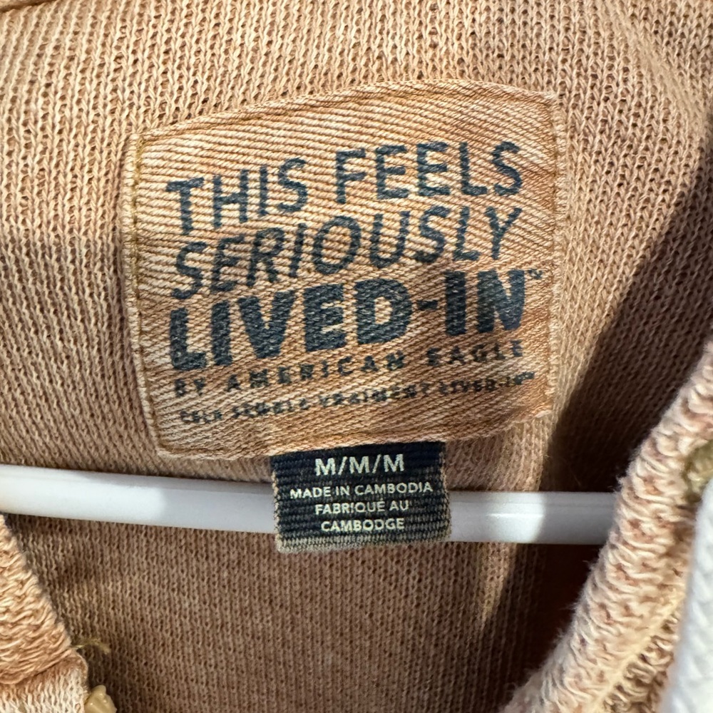 American Eagle Outfitters Tan Zip-Up Hoodie - Picture 3 of 4